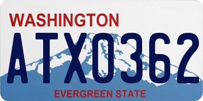 WA license plate ATX0362