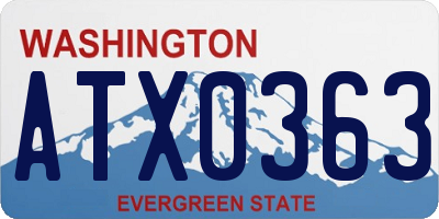 WA license plate ATX0363
