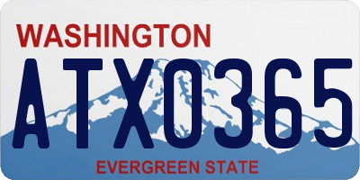 WA license plate ATX0365