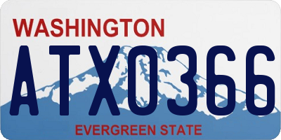 WA license plate ATX0366