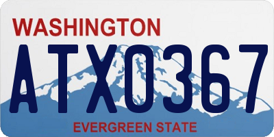 WA license plate ATX0367
