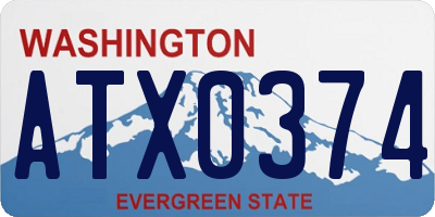 WA license plate ATX0374