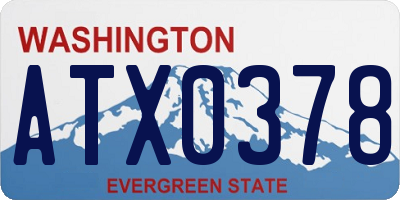 WA license plate ATX0378