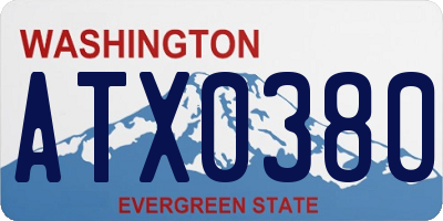 WA license plate ATX0380