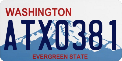WA license plate ATX0381