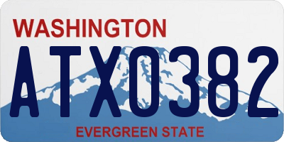 WA license plate ATX0382