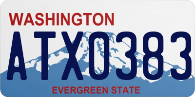 WA license plate ATX0383