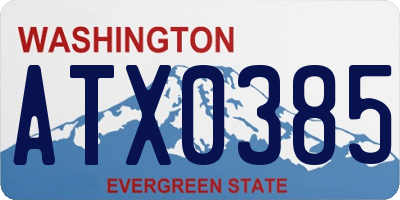 WA license plate ATX0385