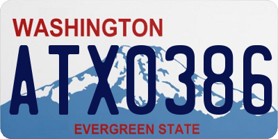 WA license plate ATX0386
