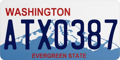 WA license plate ATX0387