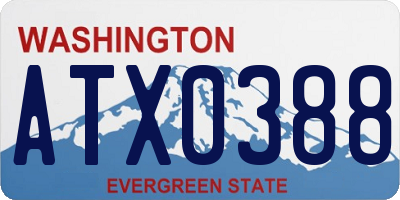 WA license plate ATX0388
