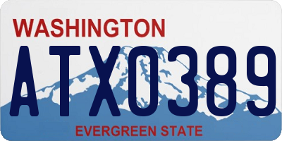 WA license plate ATX0389