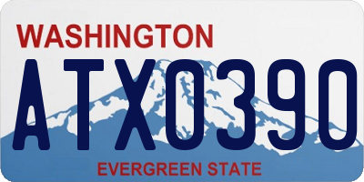 WA license plate ATX0390