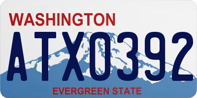 WA license plate ATX0392