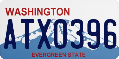 WA license plate ATX0396