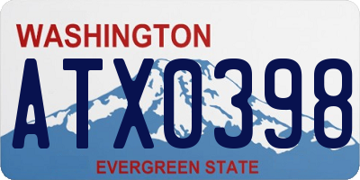 WA license plate ATX0398