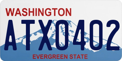 WA license plate ATX0402