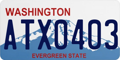 WA license plate ATX0403