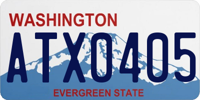 WA license plate ATX0405