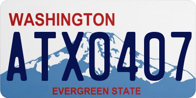 WA license plate ATX0407