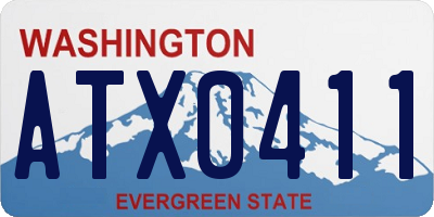 WA license plate ATX0411