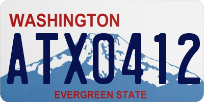 WA license plate ATX0412