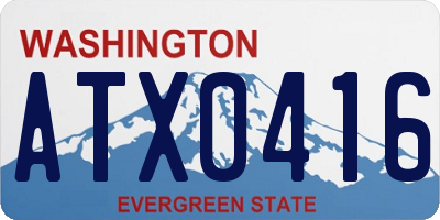 WA license plate ATX0416