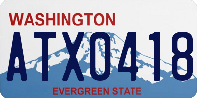 WA license plate ATX0418