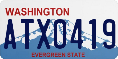WA license plate ATX0419