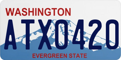 WA license plate ATX0420