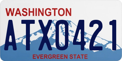 WA license plate ATX0421