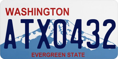 WA license plate ATX0432