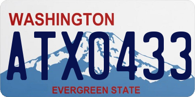 WA license plate ATX0433