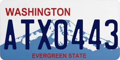 WA license plate ATX0443