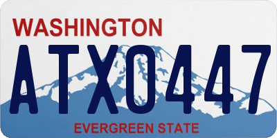 WA license plate ATX0447