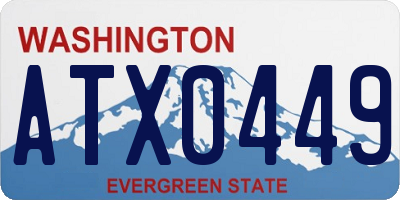 WA license plate ATX0449