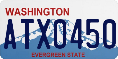 WA license plate ATX0450