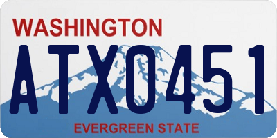 WA license plate ATX0451