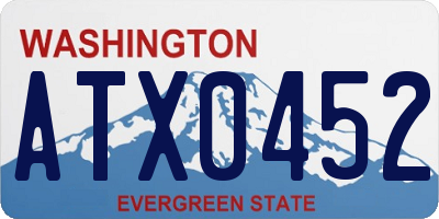 WA license plate ATX0452