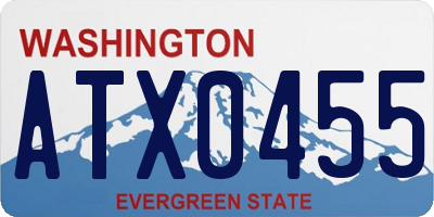 WA license plate ATX0455