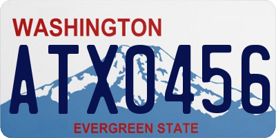WA license plate ATX0456