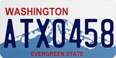 WA license plate ATX0458