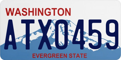 WA license plate ATX0459