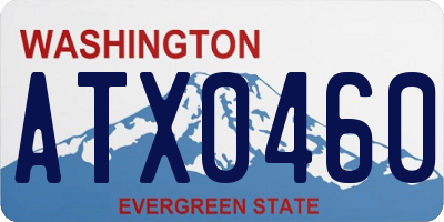 WA license plate ATX0460