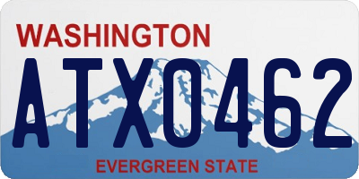 WA license plate ATX0462