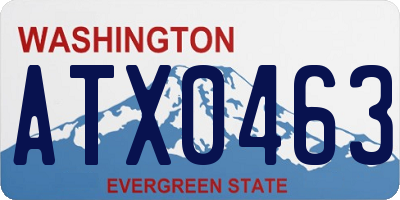 WA license plate ATX0463