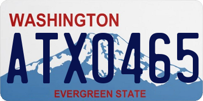 WA license plate ATX0465