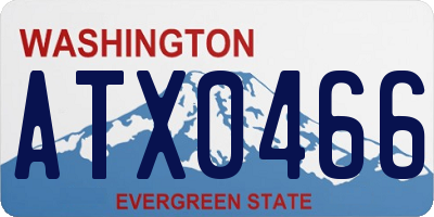 WA license plate ATX0466
