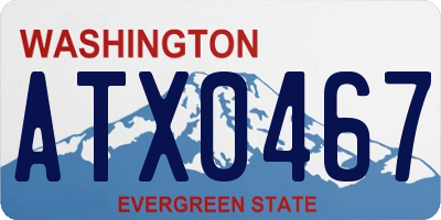 WA license plate ATX0467