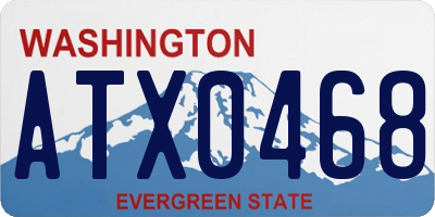 WA license plate ATX0468